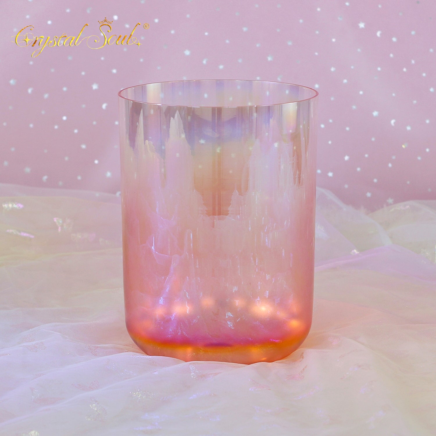 Crystal Soul Aurora Gradient Red Clear Alchemy Crystal Bowl