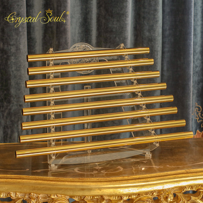 Crystal Soul New Arrivals Metallic Gold Flower of Life Crystal Harp