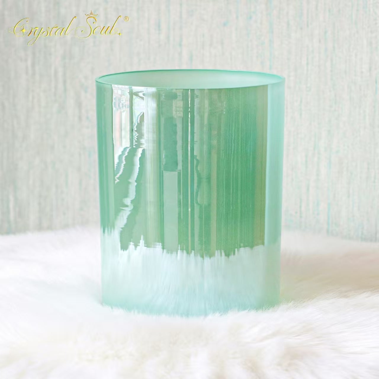 Crystal Soul Pearl Milk Green Extended Height Alchemy Crystal Bowl