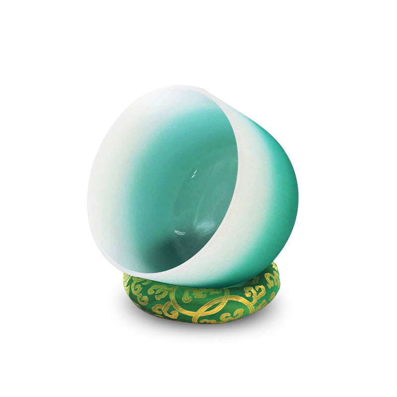 Crystal Soul Green White Gradient Quartz Crystal Singing Bowl