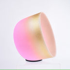 Crystal Soul Pink Gold Gradient Frosted Quartz Crystal Singing Bowl
