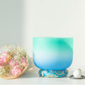 Crystal Soul Green White Azure Frosted Quartz Crystal Singing Bowl