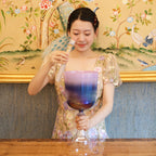 Crystal Soul High Quality Dazzling Sandblasted Purple Aurora Gradient Holy Grail Crystal Bowl