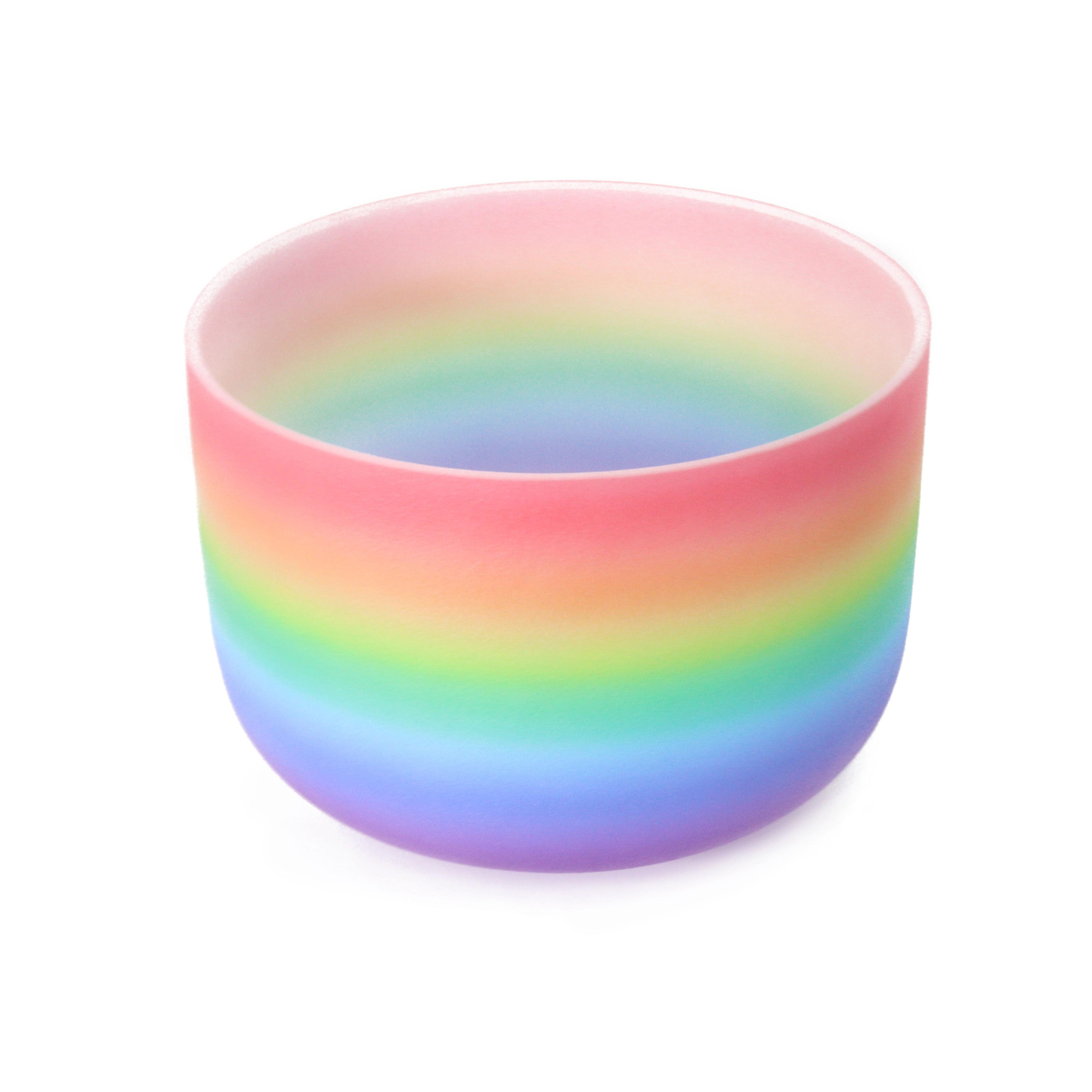 Crystal Soul Rainbow Colorful Gradient Frosted Quartz Crystal Singing Bowl