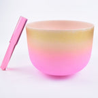 Crystal Soul Pink Gold Gradient Frosted Quartz Crystal Singing Bowl