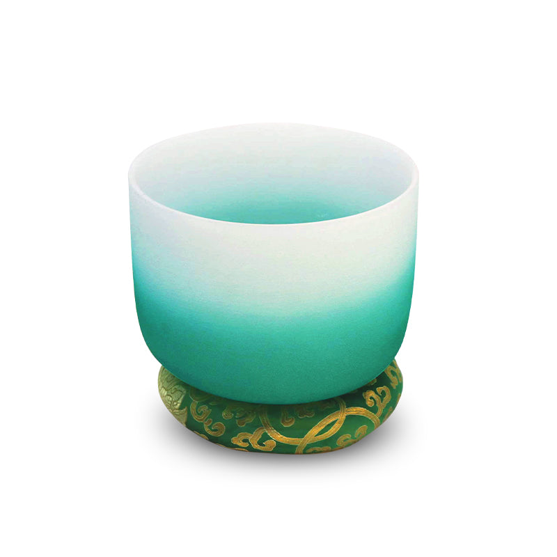 Crystal Soul Green White Gradient Quartz Crystal Singing Bowl