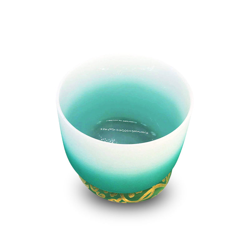 Crystal Soul Green White Gradient Quartz Crystal Singing Bowl