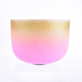 Crystal Soul Pink Gold Gradient Frosted Quartz Crystal Singing Bowl