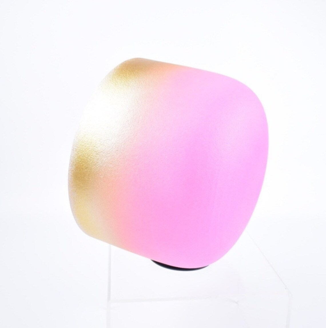 Crystal Soul Pink Gold Gradient Frosted Quartz Crystal Singing Bowl