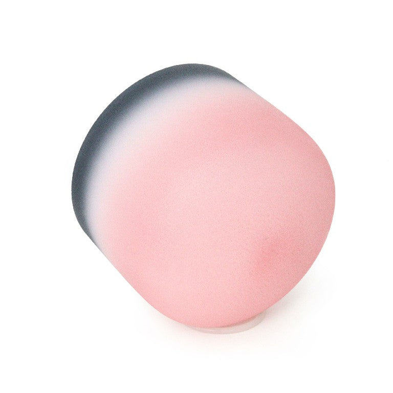 Crystal Soul Grey-rimmed Pink Frosted Quartz Crystal Singing Bowl
