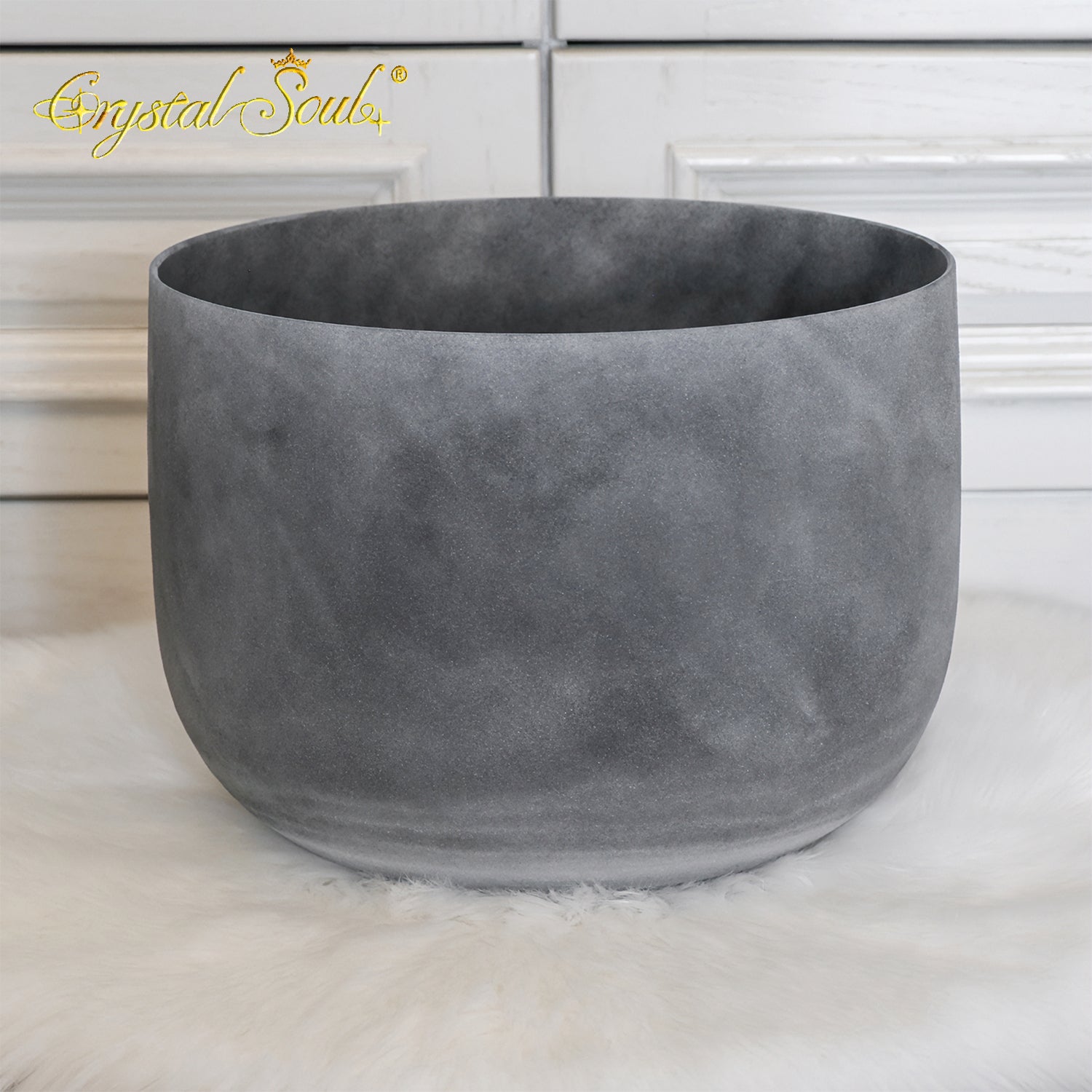 Crystal Soul High Quality Original Mineral Gray Obsidian Frosted Crystal Bowl