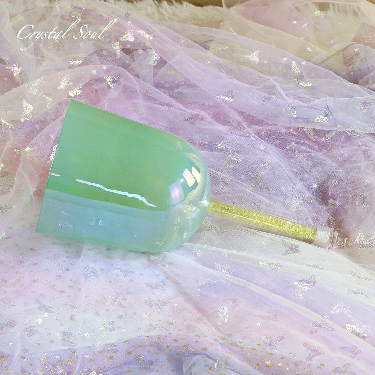 Crystal Soul Green Handheld Crystal Bowl Customizable Octave 3rd 4th