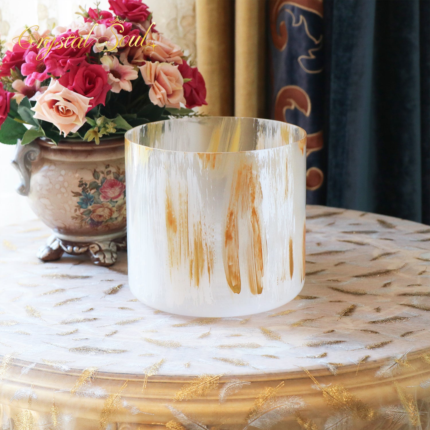 Crystal Soul Spiritual Series Clear Style Hand-Painted Gilded Alchemy Crystal Bowl