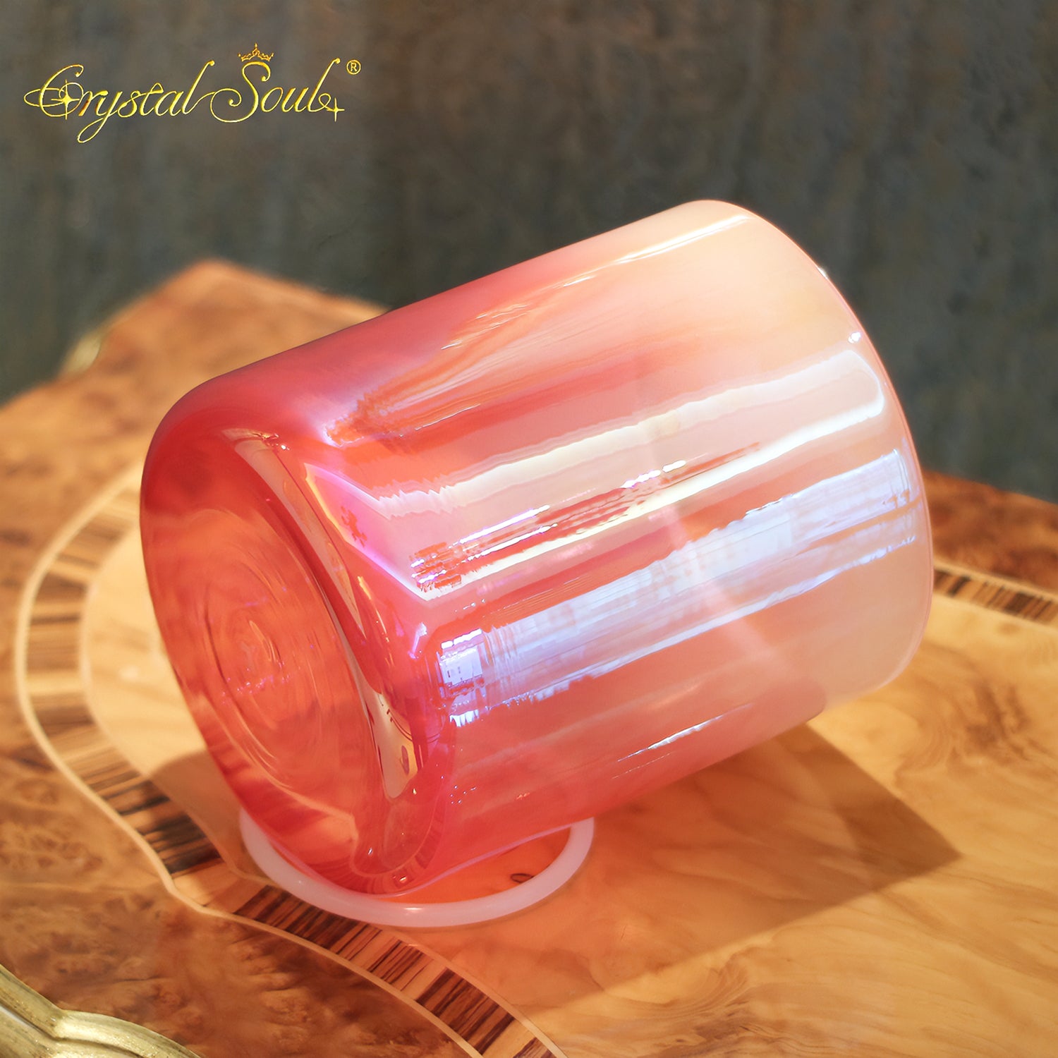Crystal Soul Rose Pink Pearl Glow Gradient Alchemy Crystal Bowl