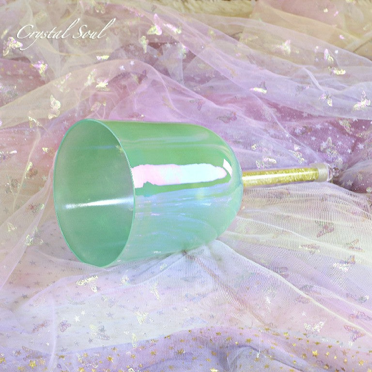 Crystal Soul Green Handheld Crystal Bowl Customizable Octave 3rd 4th