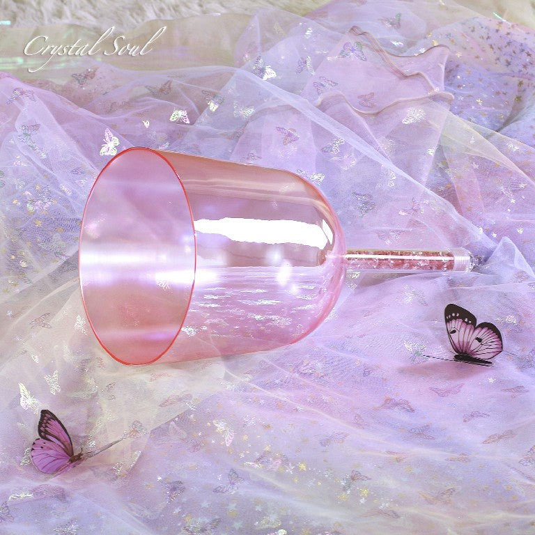 Crystal Soul Pink Pearl Handheld Crystal Bowl Customizable Octave 3rd 4th