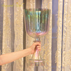 Crystal Soul Superior Design Coffee Brown Green Aurora Gradient Holy Chalice Crystal Singing Bowl
