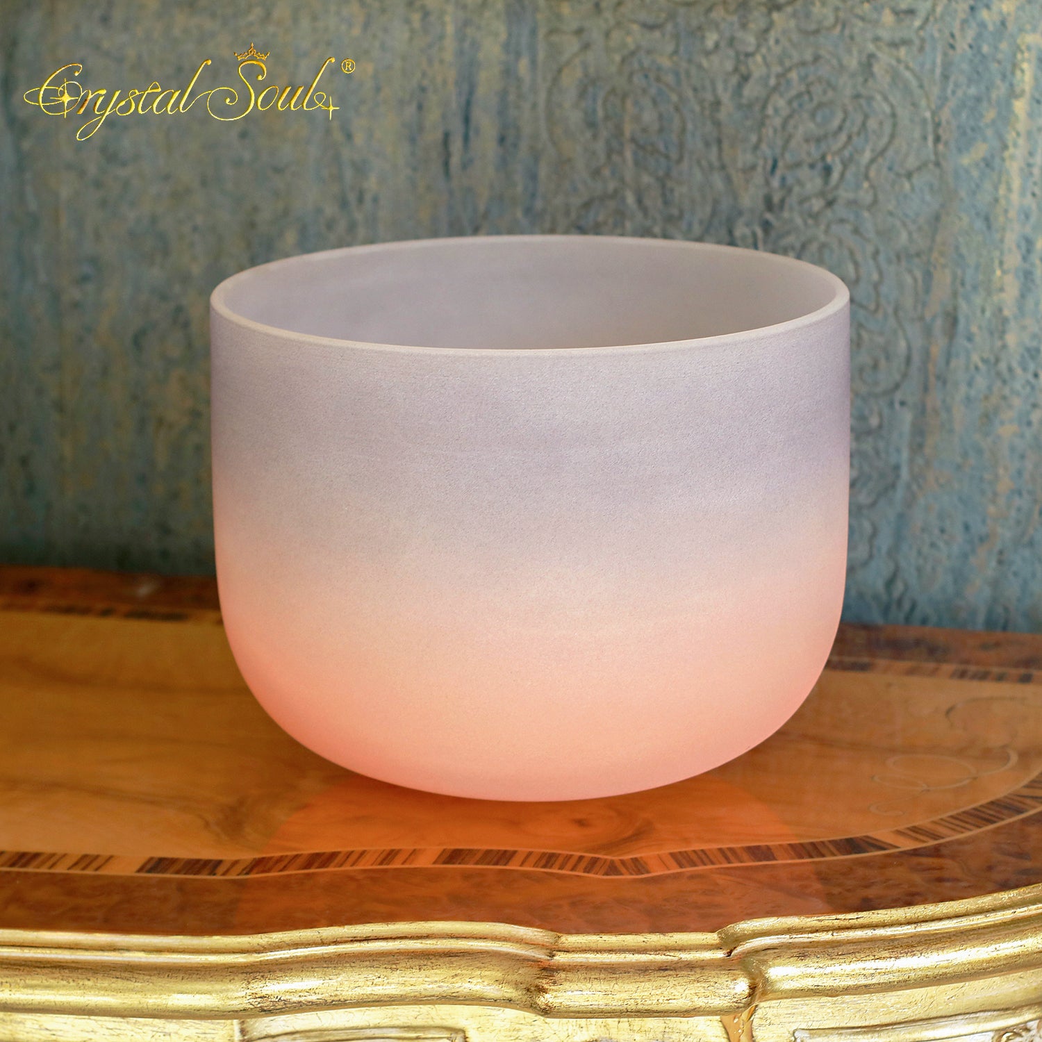 Crystal Soul Gray-Orange Gradient Frosted Crystal Bowl