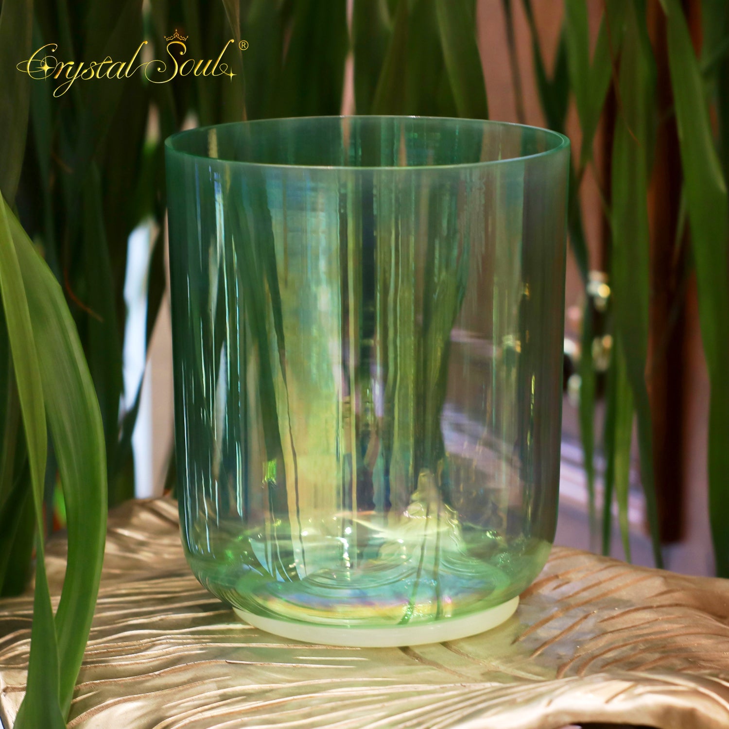 Crystal Soul High Quality Green Aurora Alchemy Crystal Bowl