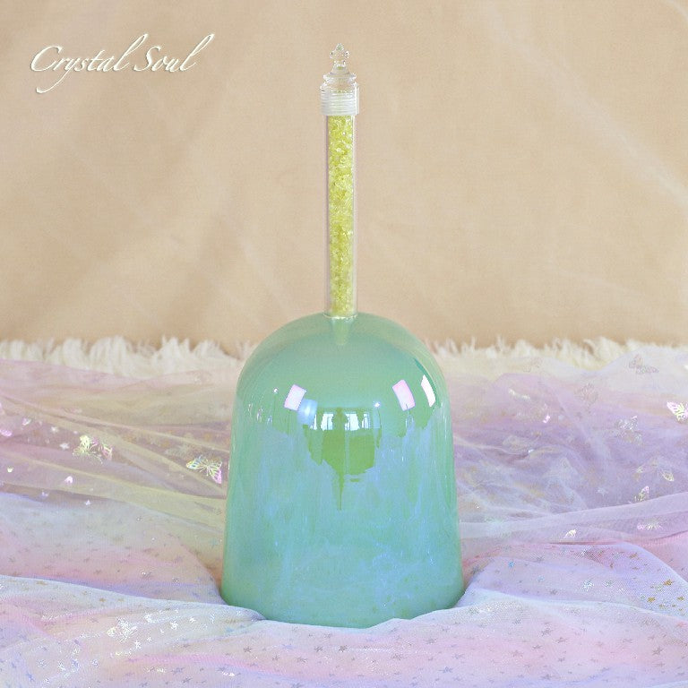 Crystal Soul Green Handheld Crystal Bowl Customizable Octave 3rd 4th