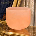 Crystal Soul Macaron Orange Frosted Crystal Singing Bowl