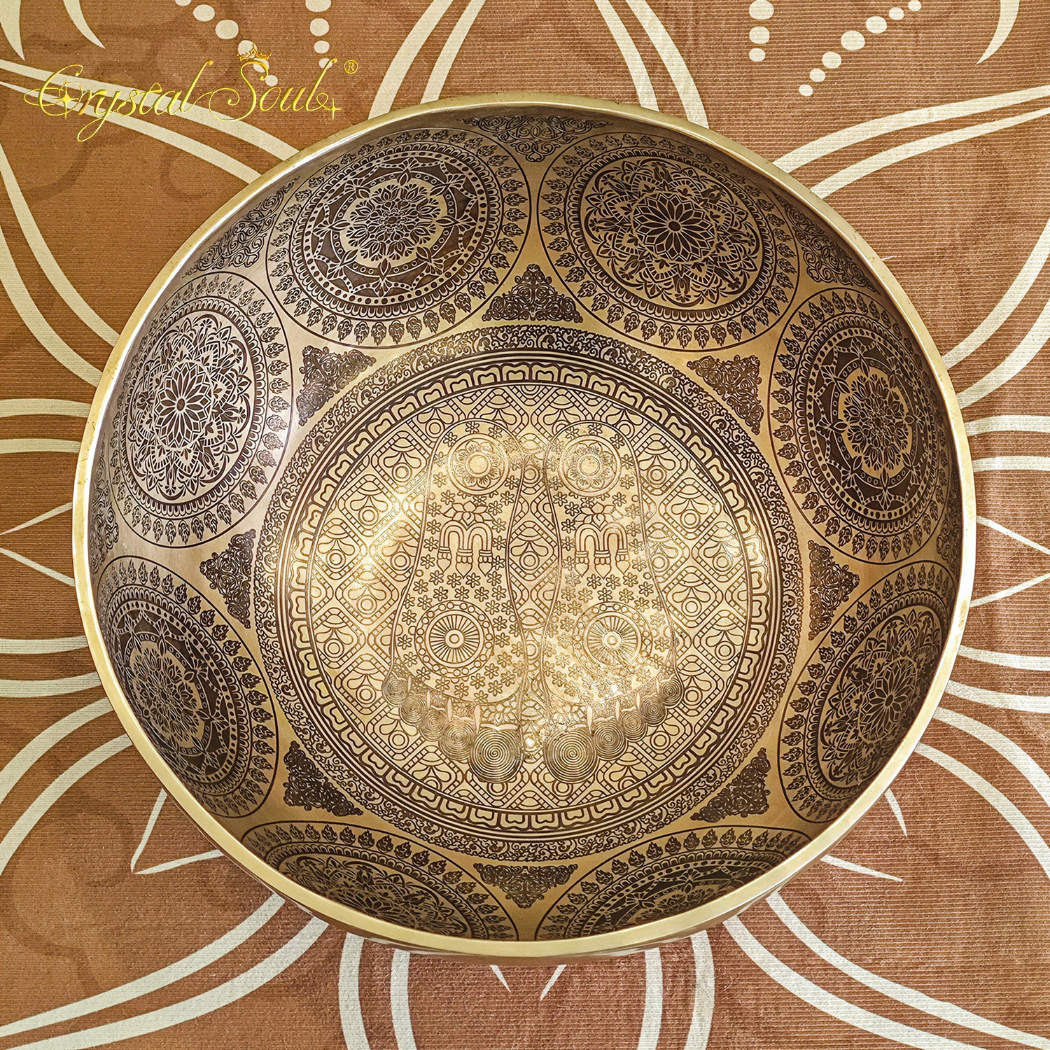 Crystal Soul 40cm Handmade Feet Carved Singing Bowl Standing Bowls