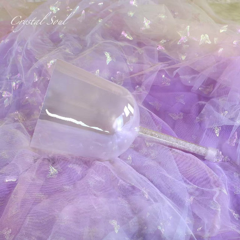 Crystal Soul Pearl White Handheld Crystal Bowl Customizable Octave 3rd 4th