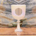 Crystal Soul Flower of Life White Holy Chalice Alchemy Crystal Bowl