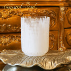 Crystal Soul Spiritual Series Hand Painted White Waterfall Texture Alchemy Crystal Bowl