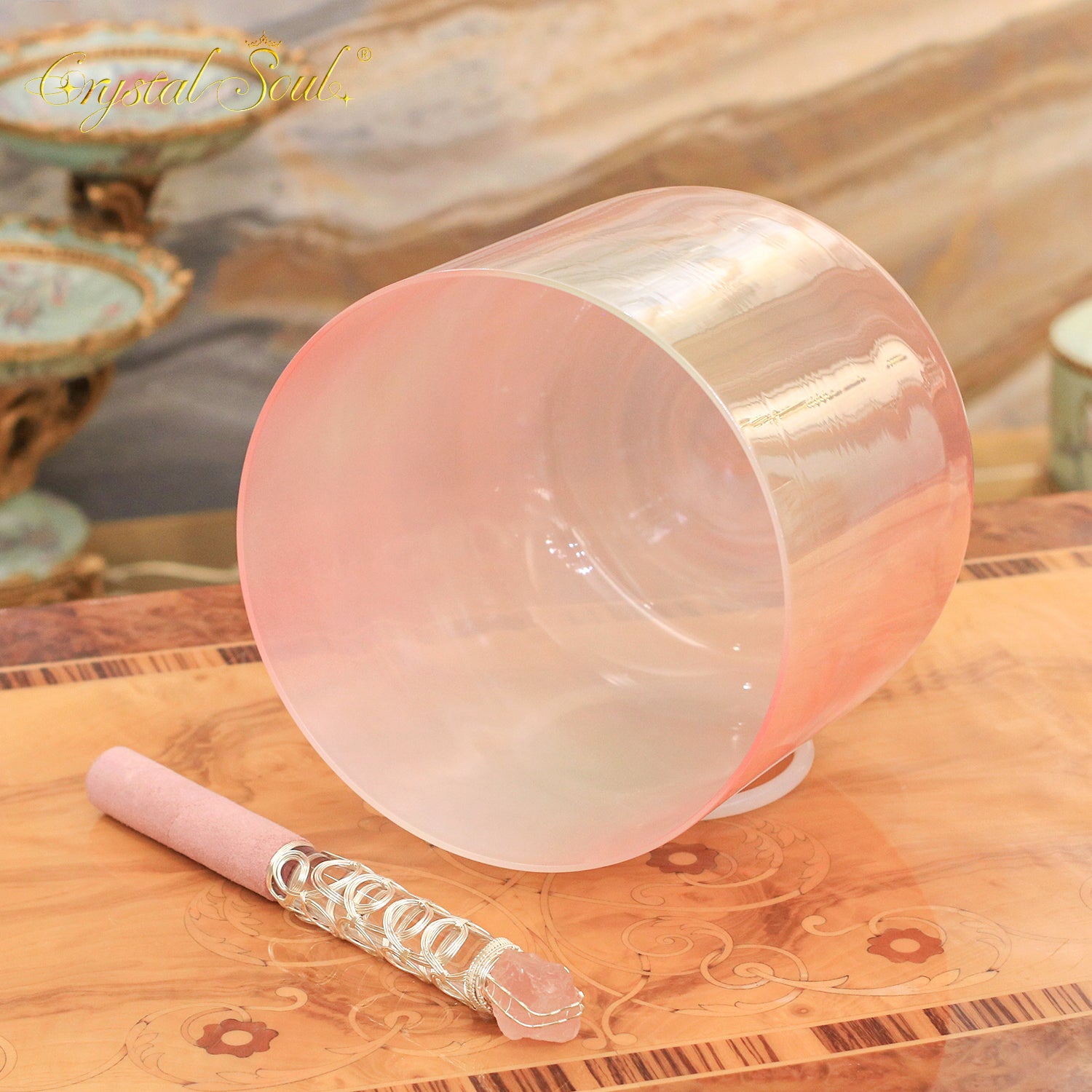 Crystal Soul Cherry Blossom Pink Pearl Alchemy Crystal Singing Bowl