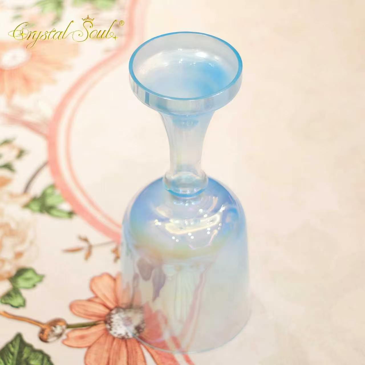 Crystal Soul High Quality Custom Engraved Sky Blue Holy Grail Alchemy Crystal Bowl