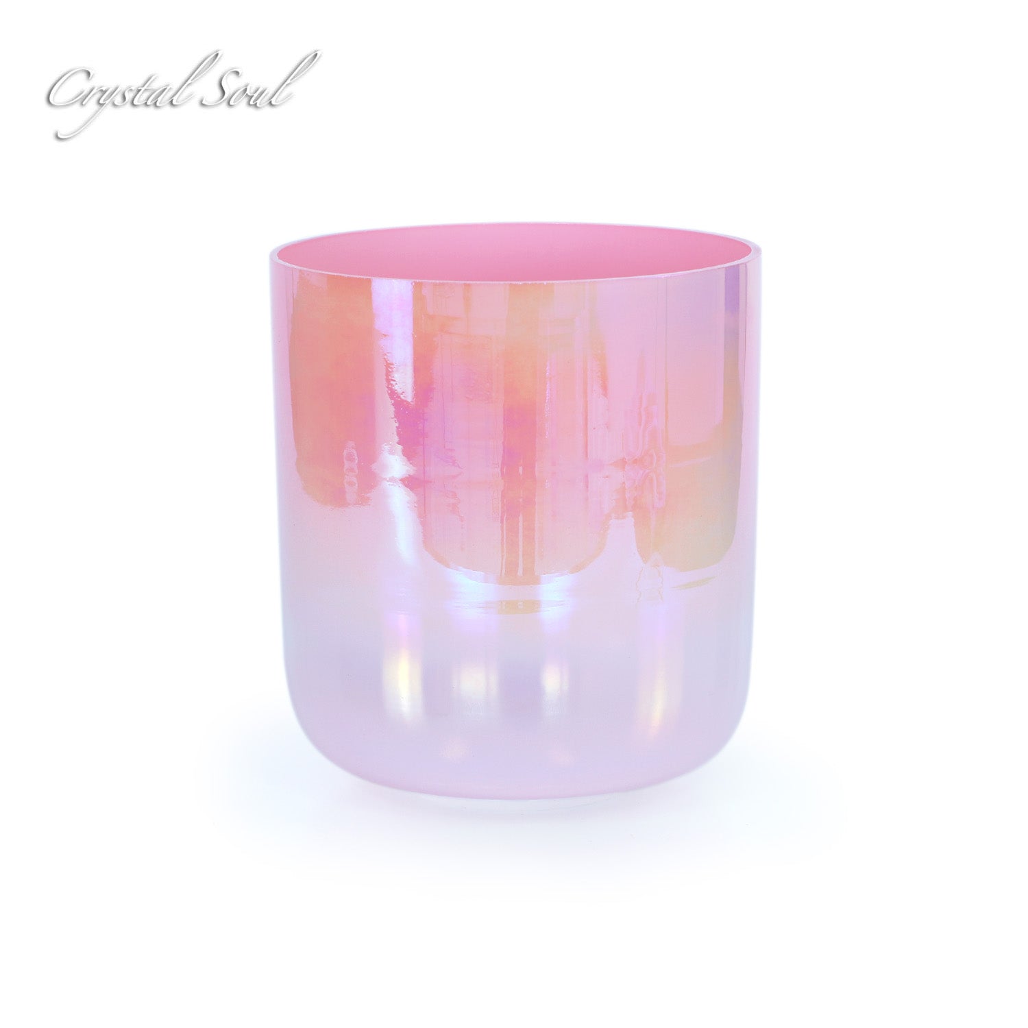 Crystal Soul Pink Clear Gradient Crystal Singing Bowl