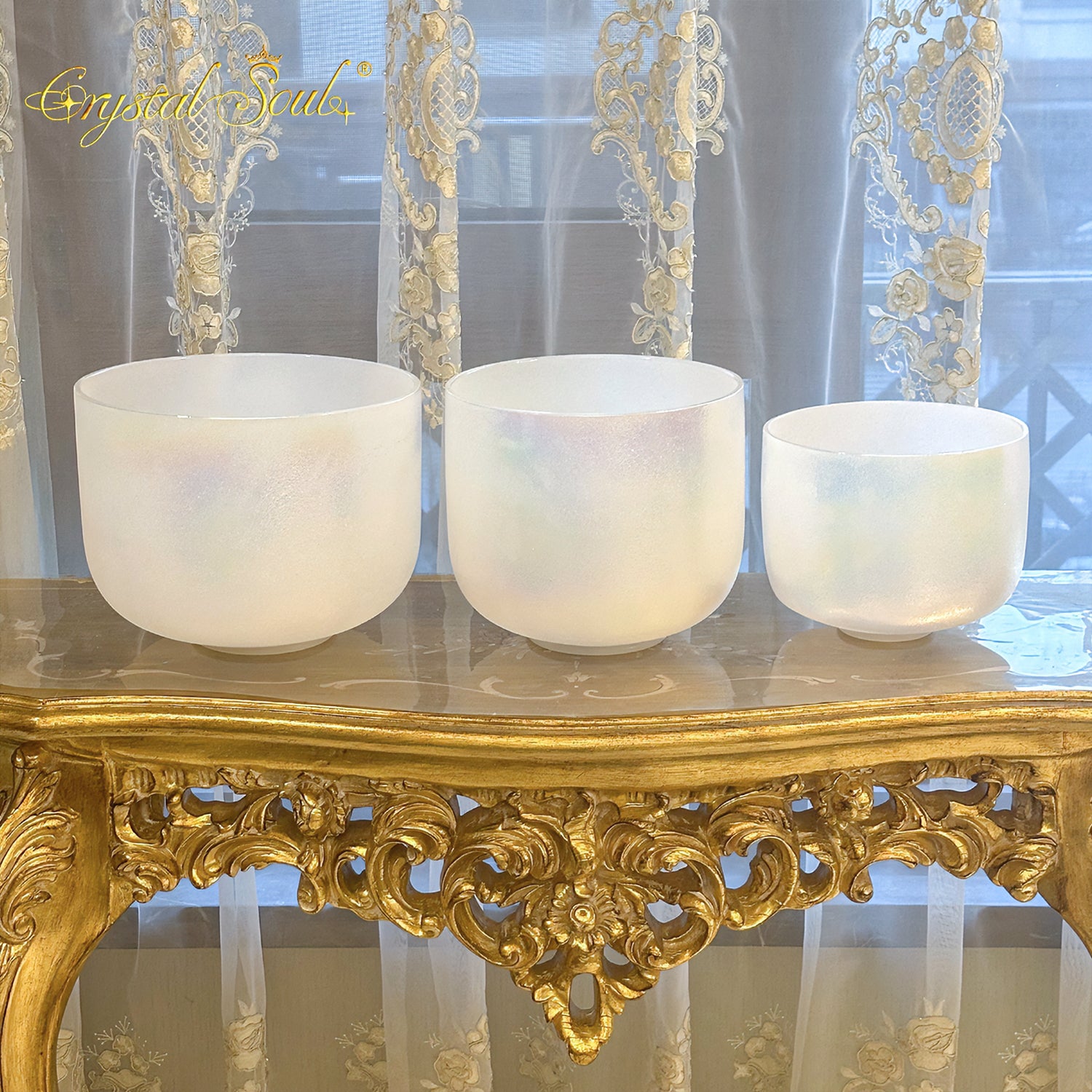 Crystal Soul New Exclusive Design Alchemy Crystal Bowl Harmony Set Precious Metal Alchemy Crystal Bowl