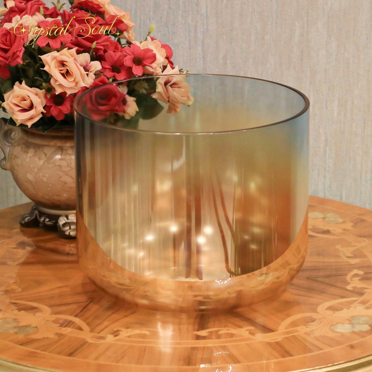 Crystal Soul High Quality Thickened Indigo Gold Gradient Alchemy Crystal Bowl