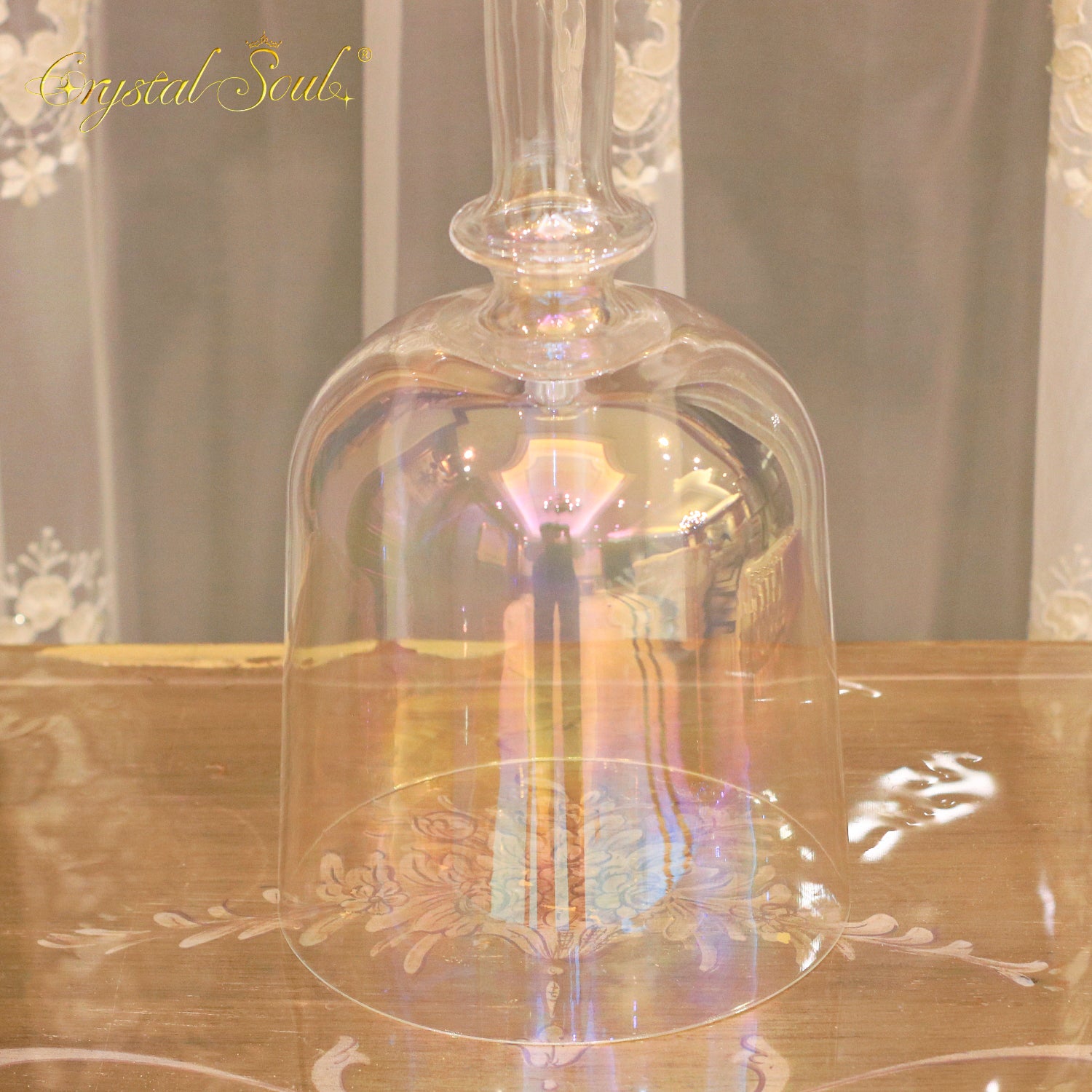 Crystal Soul Clear Aurora Double-Headed Crystal Holy Chalice Customizable Tones