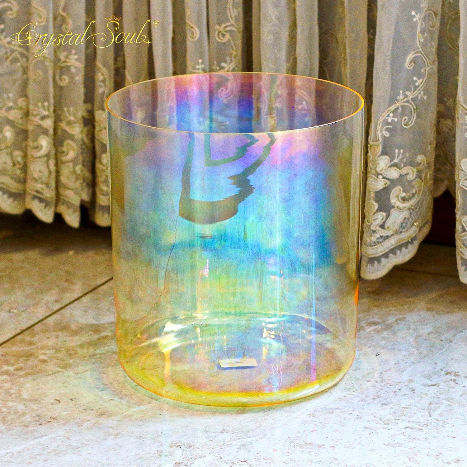Crystal Soul Classic Chakra Clear Gradient Yellow Alchemy Crystal Bowl