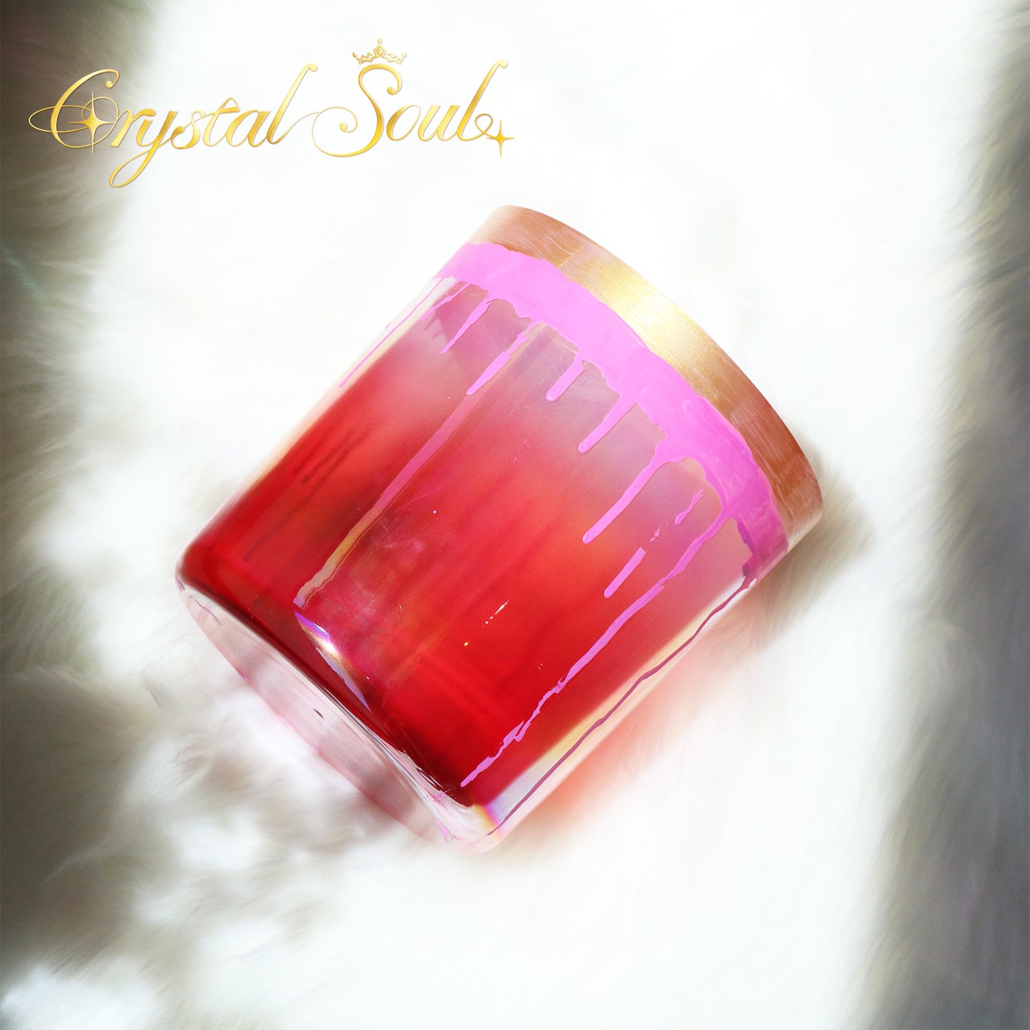 Crystal Soul Spiritual Series Crimson Flame Gilded Glow Alchemy Crystal Bowl