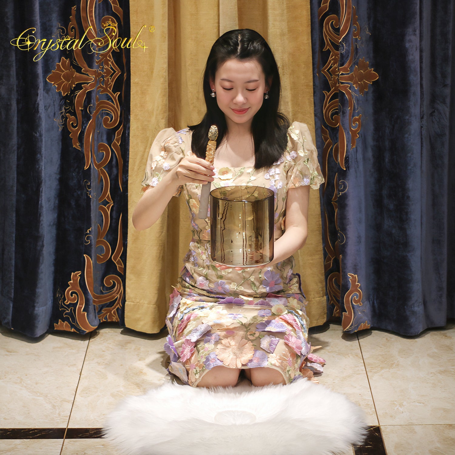 Crystal Soul High Quality Golden Brown Alchemy Crystal Bowl