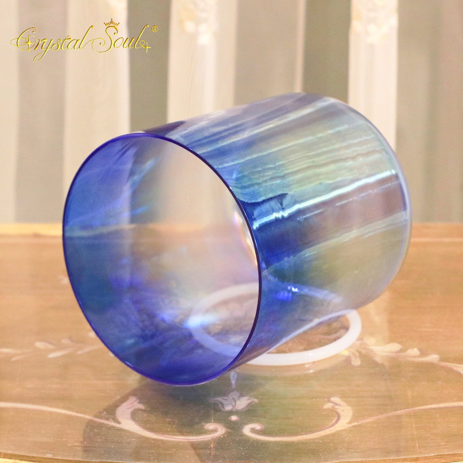 Crystal Soul Indigo Clear Gradient Alchemy Crystal Bowl