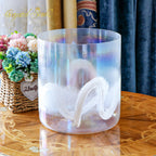 Crystal Soul Superior Design High Quality Gemstone Imbued Hand Painted Alchemy Crystal Bowl