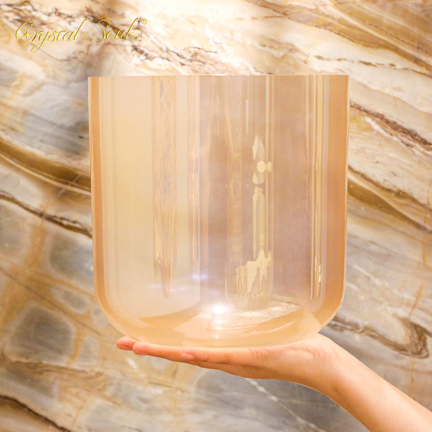 Crystal Soul Pearl Orange Alchemy Crystal Bowl