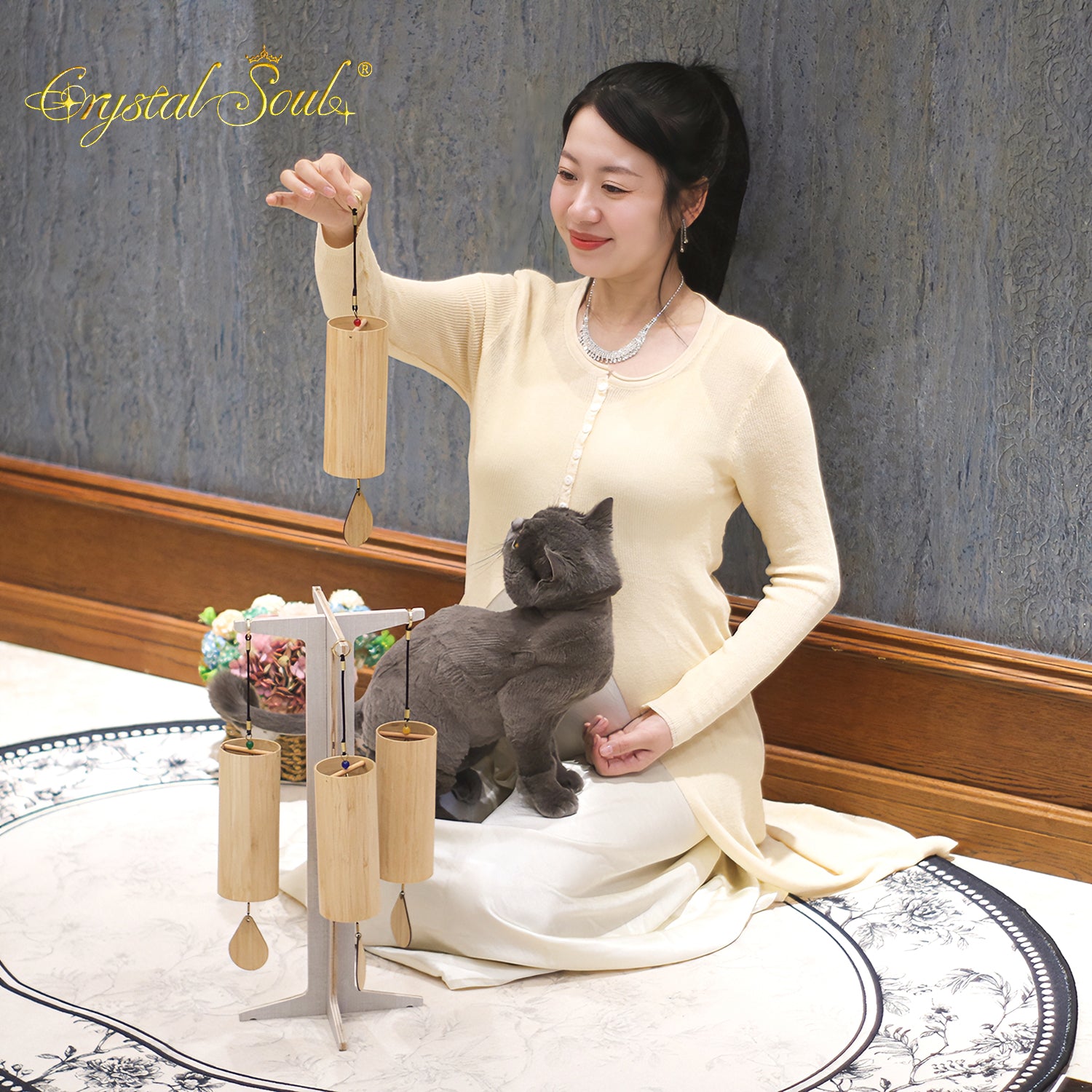 Crystal Soul Four Elements Ancient Craft Japanese-Style Wind Chime Set