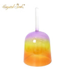 Crystal Soul Purple Yellow Orange Gradient Handle Alchemy Crystal Bowl