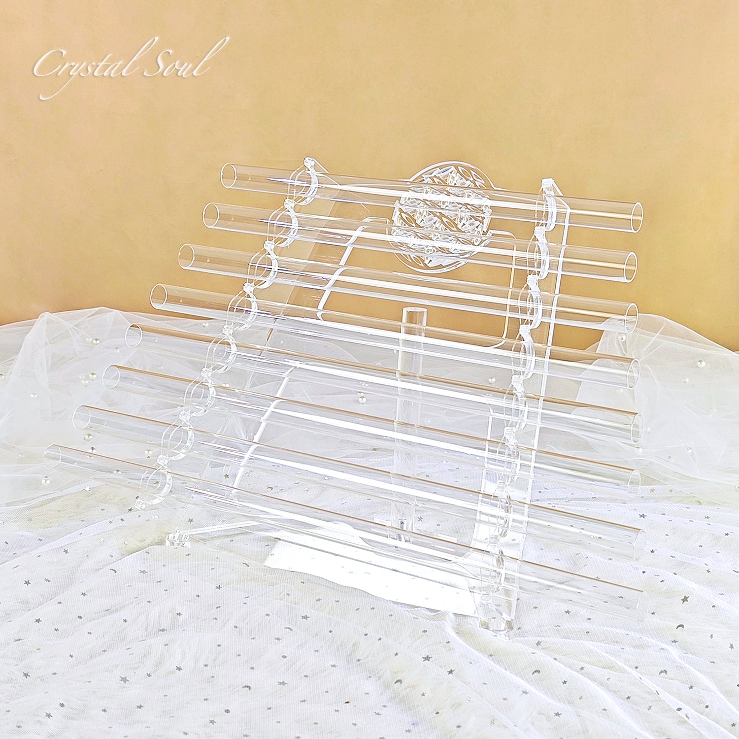 Crystal Soul Clear Cosmic Singing Harp 432hz C5-C6 for Sound Therapy and Meditation with Stand