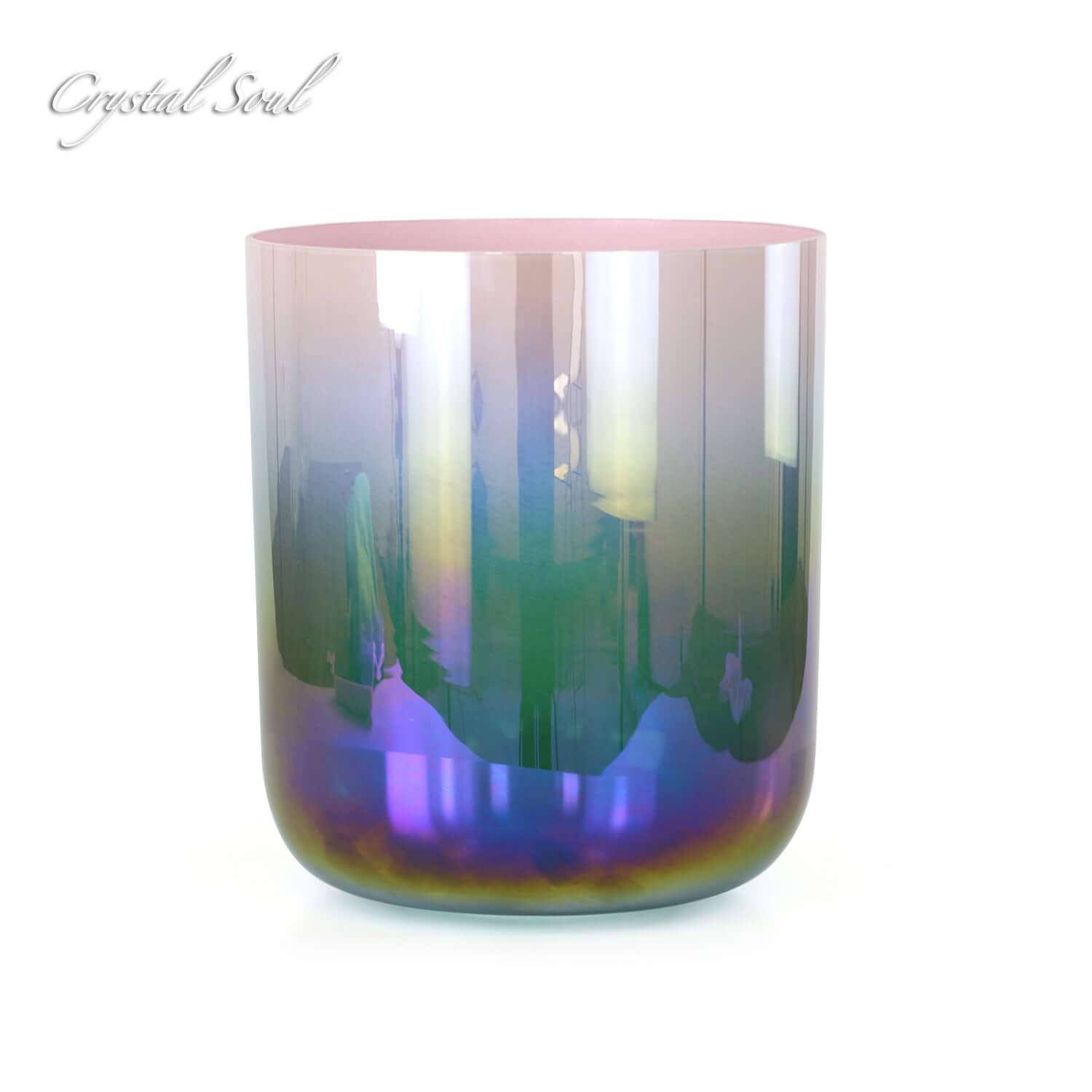 Crystal Soul Pink Green Gradient Aurora Alchemy Crystal Bowl