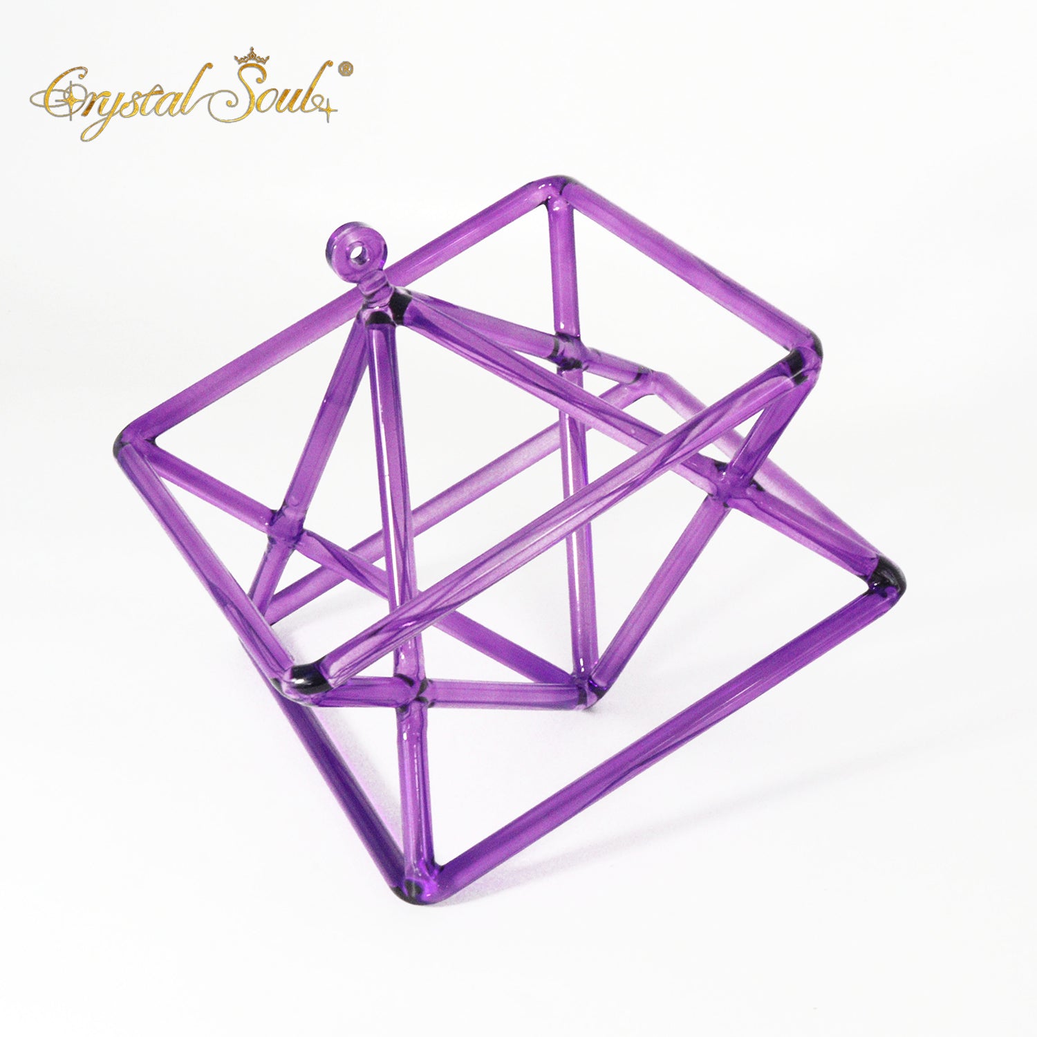 Crystal Soul Purple Transparent Crystal Merkaba Sound Therapy Instrument