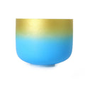 Crystal Soul Gold Azure Gradient Frosted Quartz Crystal Singing Bowl