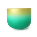 Crystal Soul Gold Green Gradient Frosted Quartz Crystal Singing Bowl