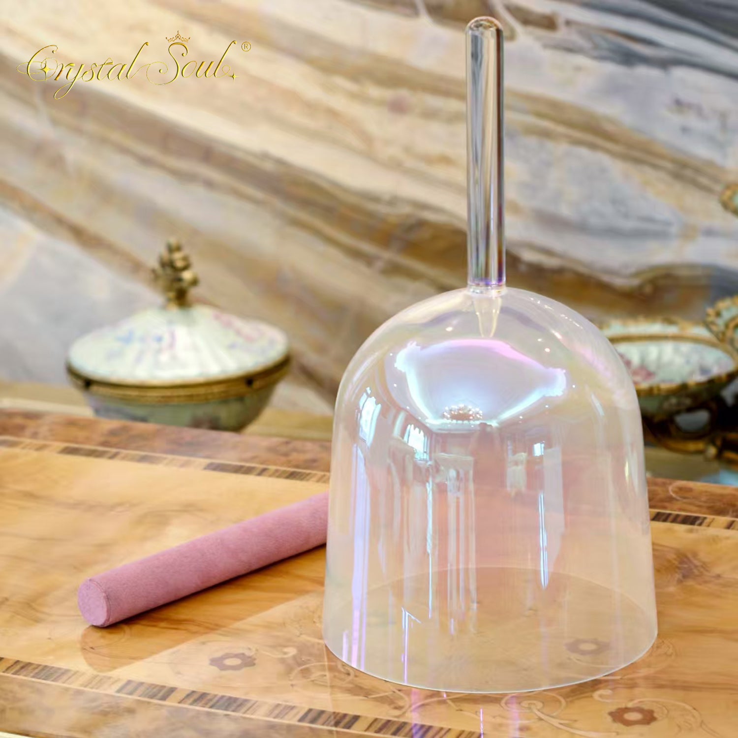 Crystal Soul Colorful Mermaid-Alchemy Handle Crystal Bowl