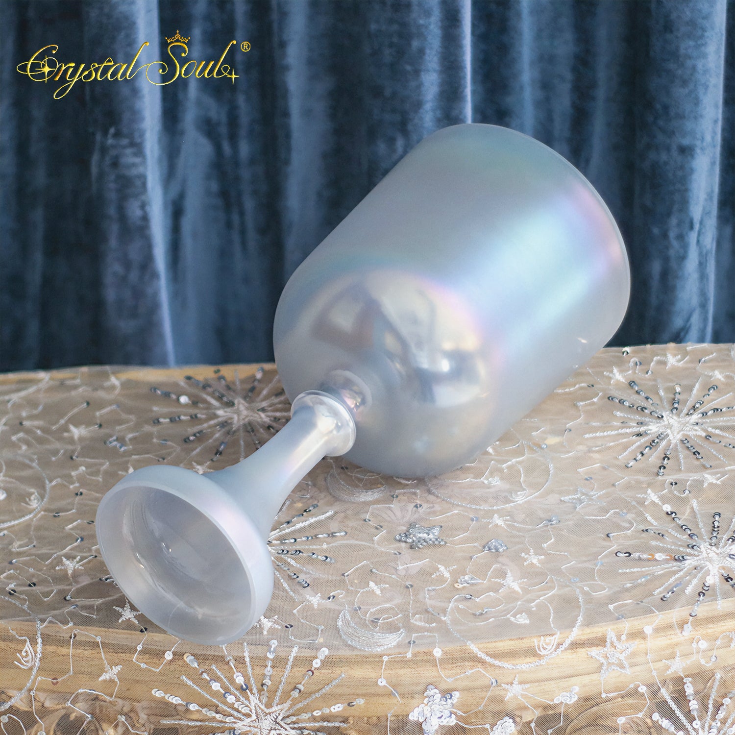 Crystal Soul Mist-Blue Aurora Frosted Holy Grail Alchemy Crystal Bowl